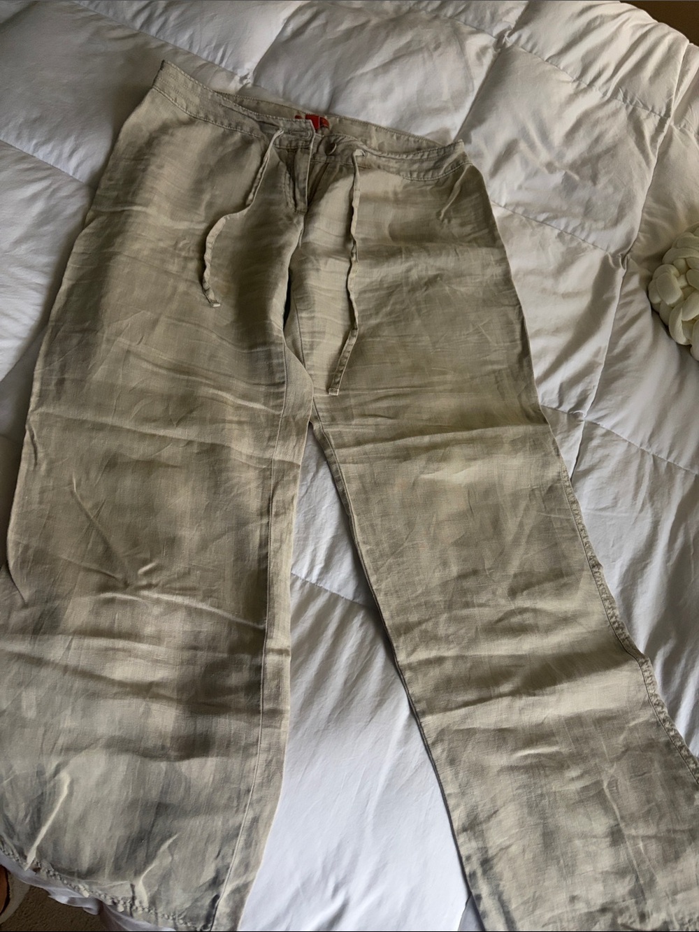 Tommy Bahama Linen-Blend Drawstring Pants — Light Khaki